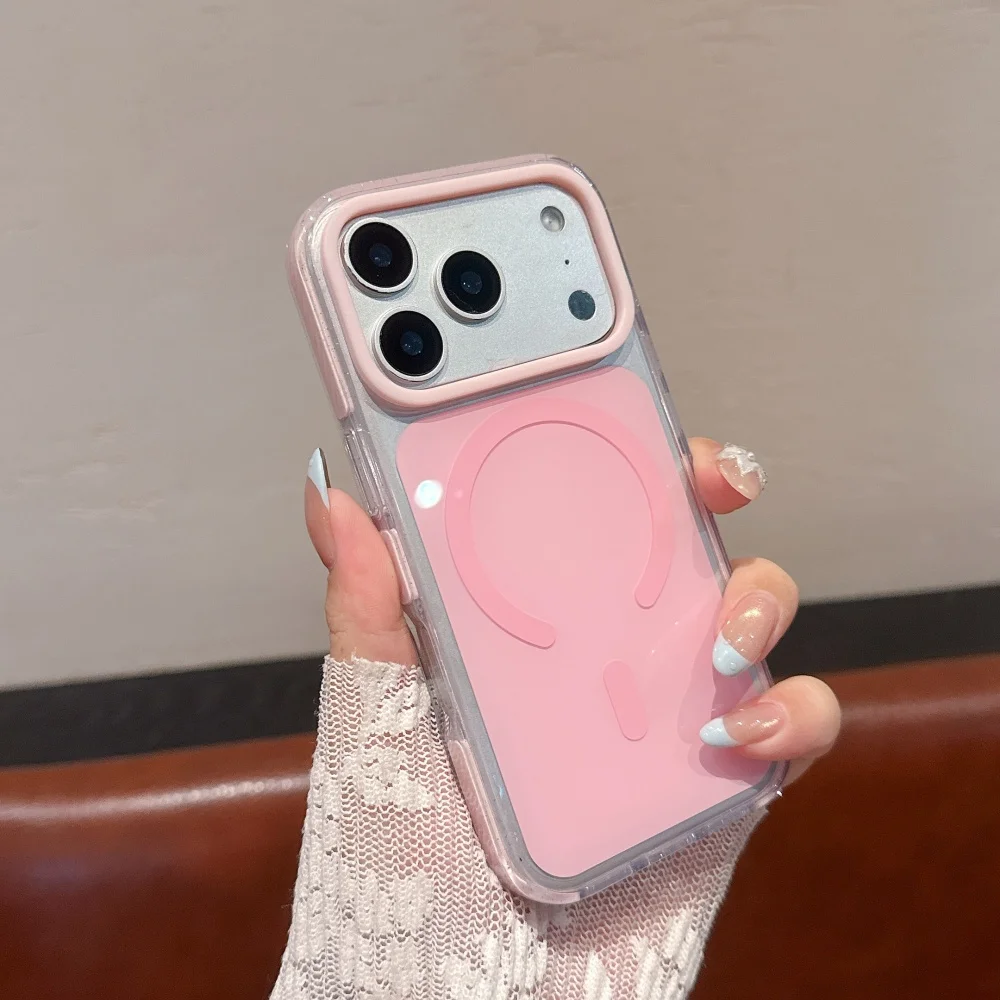 (rosa, Iphone 17 Pro) Capa Para Celular, Compatível Com Encaixe Magnético Magsafe, Capa Protetora À Prova De Choque E Resistente A Arranhões.