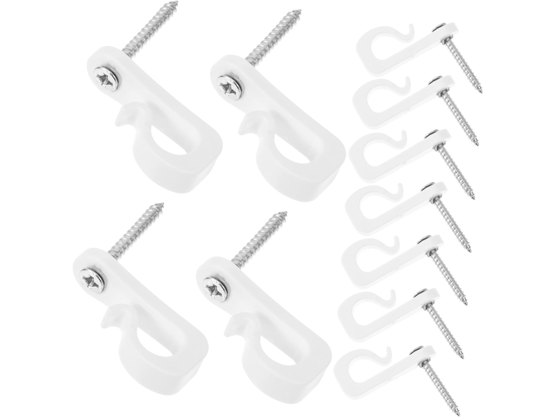 20 Ganchos De Plástico E Metal Brancos, Pendurar Luzes De Cordão, Decorações De Festas