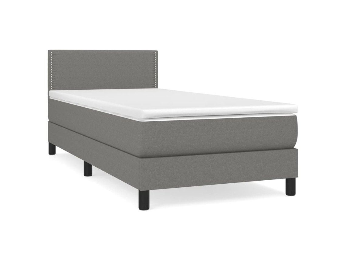 Cama com Molas/colchão 90x190 Cm Tecido Cinza escuro MAISON EXCLUSIVE