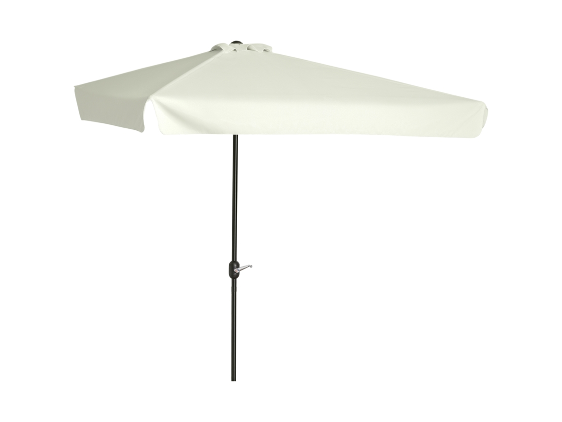 Guarda-sol De Parede Semicircular Para Terraço E Jardim Com Manivela, 2,5 X 2,3 M, Creme