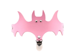 Laxiscreed Clips De Meia Com Asas De Morcego Em Couro Pu Pink Para Festa Feminina