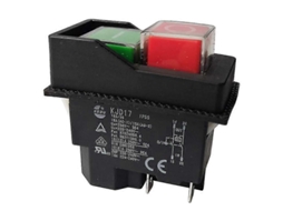 Interruptor Electromagnético de Botón para Ferramentas de Jardim Kjd17 220v 4 Terminais Proteção Contra Cortes de Luz e Baixa Tensão Negro