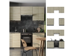 Cozinha Fame Line, 200cm Sem Bancada, Carocho Lambril/ântracite, Ântracite, Vicco