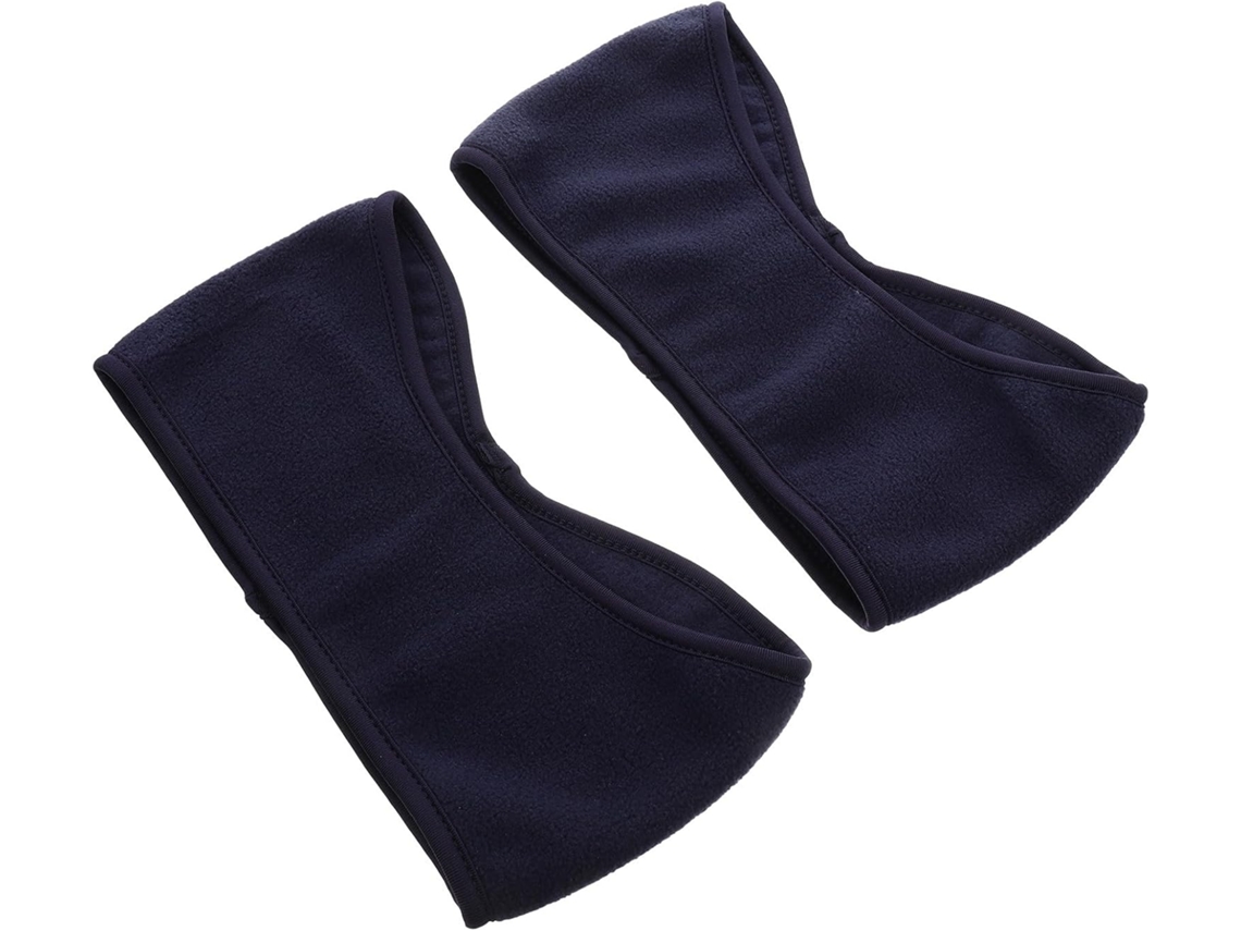 Conjunto de 2 jaquetas corta-vento unissex de lã com protetores de orelha, azul marinho, para o inverno.