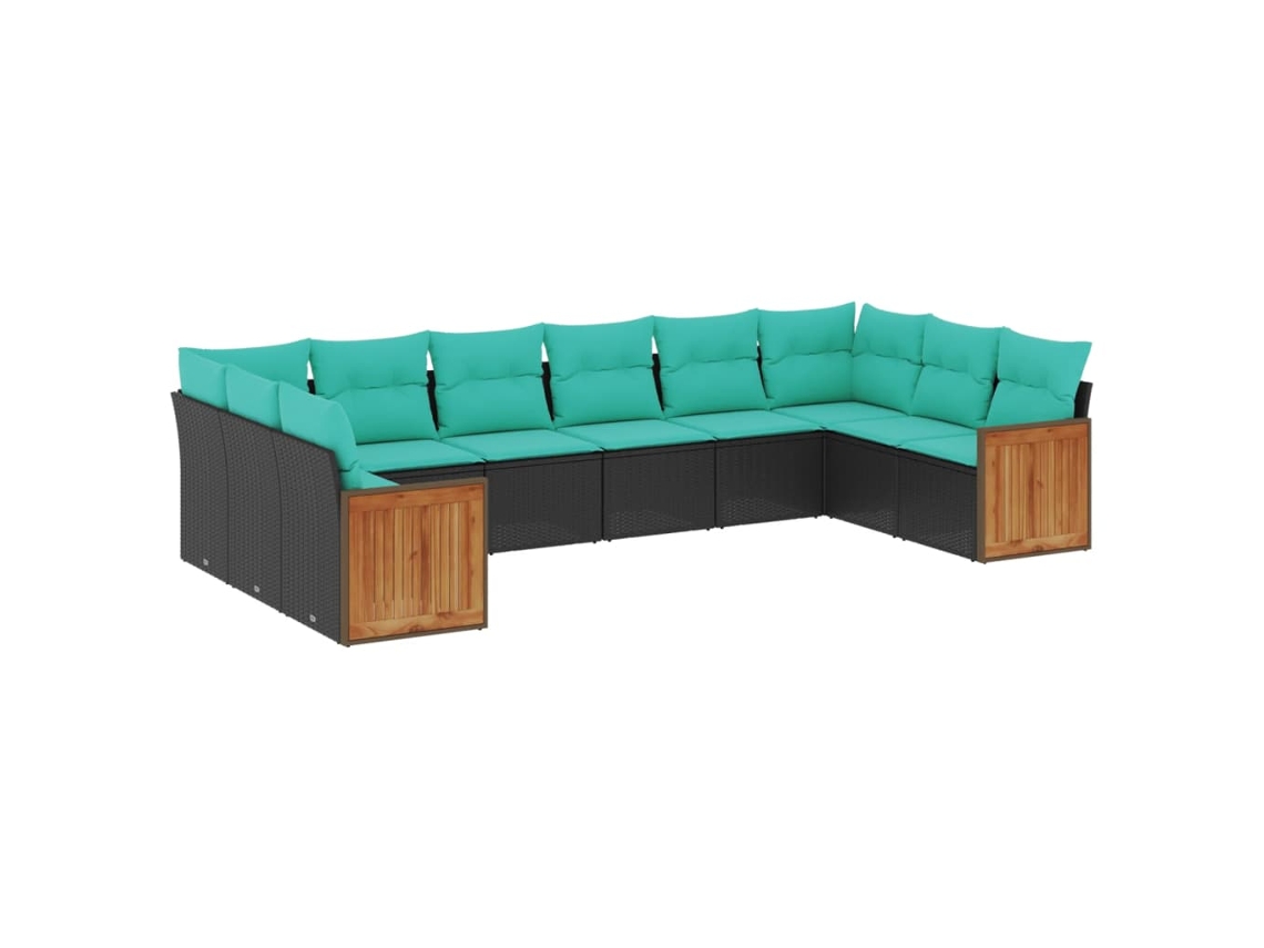 Conjunto de Sofá Jardim 3 Peças Almofadas Rattan Sintético MAISON EXCLUSIVE