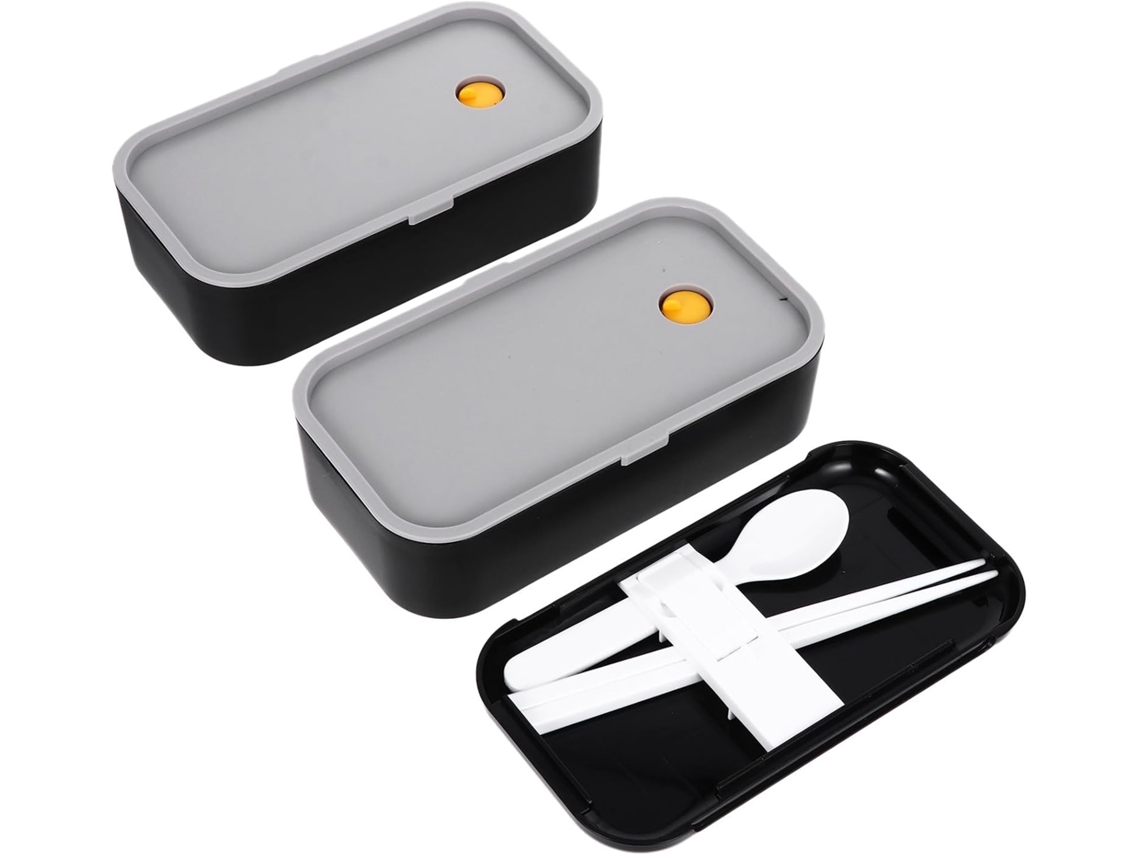 Marmita Bento De Camada Dupla Para Estudantes E Trabalhadores, Com Compartimentos Separados E Suporte Para Celular