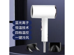 1 Secador De Cabelo Portátil Para Viagem Com Suporte Para Armazenamento E Bocal (plugue Ue)