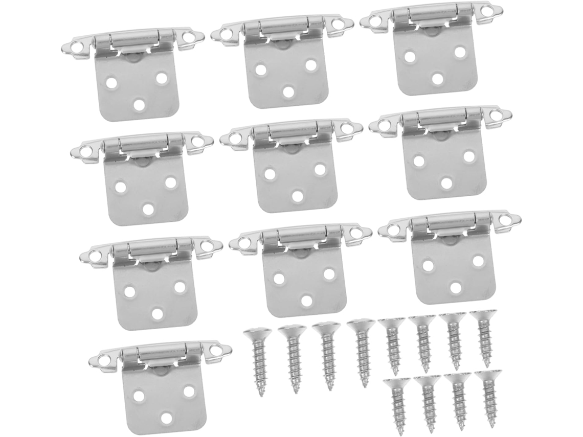 Conjunto De 10 Dobradiças Ferro Prateado Com Fechamento Automático
