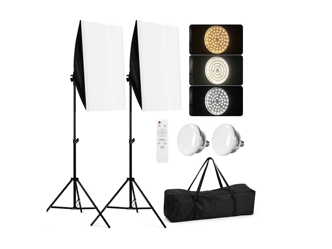 Kit de Iluminação Led F+ (2 Softboxes - Multicor - Comando)