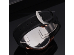 Reloj De Cuarzo Para Hombre Con Correa De Pu, Display Analógico, Estilo Business, Negro