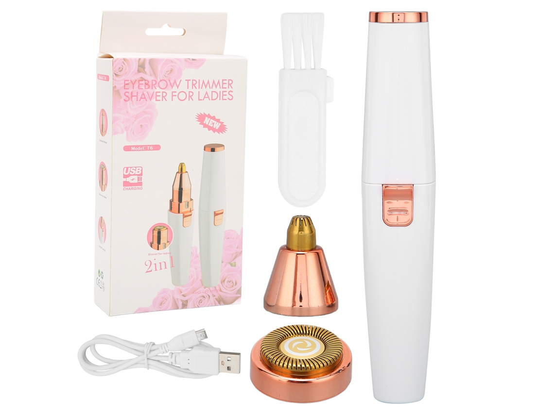 Depilador Multifuncional 2 Em 1 Depilador De Sobrancelhas E Pelo Facial Afeitadora De Lábios Trimmer Elétrico Sem Dor