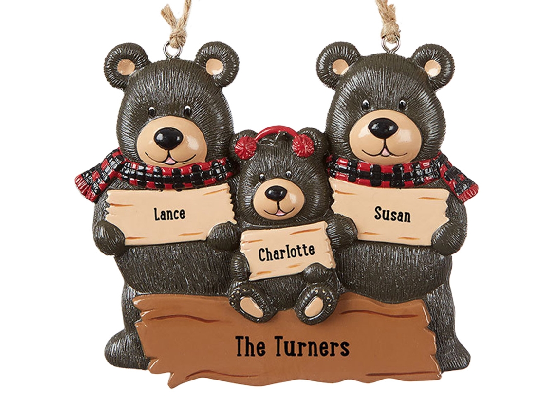 Laxiscreed Enfeite De Natal Personalizado Com Nome E Urso Para Árvore De Natal
