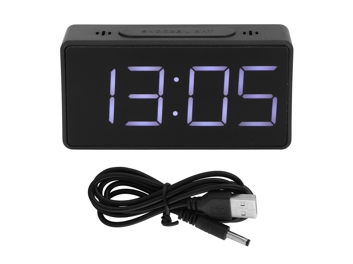 Relógio Eletrônico Led Com Soneca Para Estudante (preto)