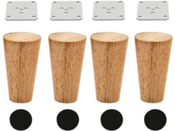 Conjunto De 4 Pés Redondos Madeira 10cm Polegadas Para Sofá, Armário, Cama, Casa E Projetos Faça Você Mesmo