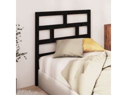Vidaxl Cabeceira De Cama 81x4x100 Cm Pinho Maciço Preto