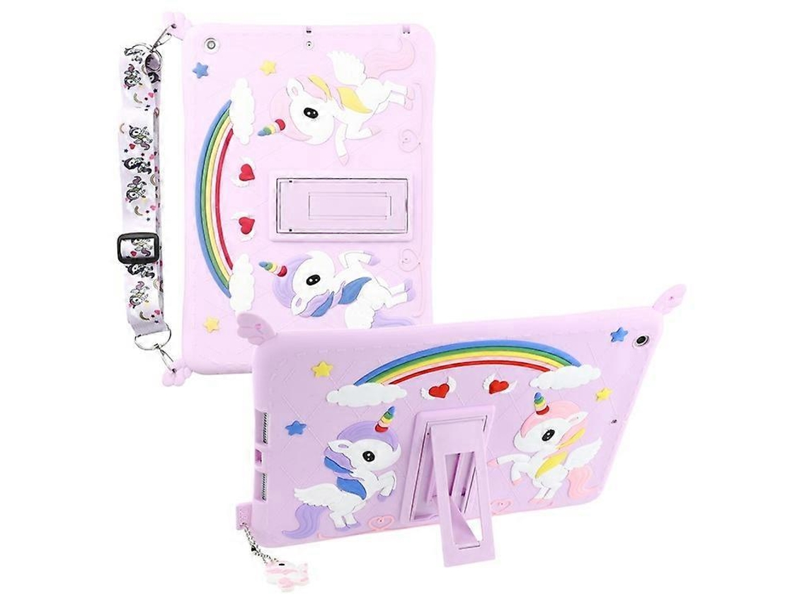 Capa Decorativa Fofa Para Tablet, Compatível Com Ipad 10.2 (2021) / (2020) / (2019), Capa De Silicone + Pc Com Suporte E Alça.