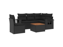 Garden Sofa Set, Garden Sofa Sets Vidaxl Preto Rattan / Vime (n/a)
