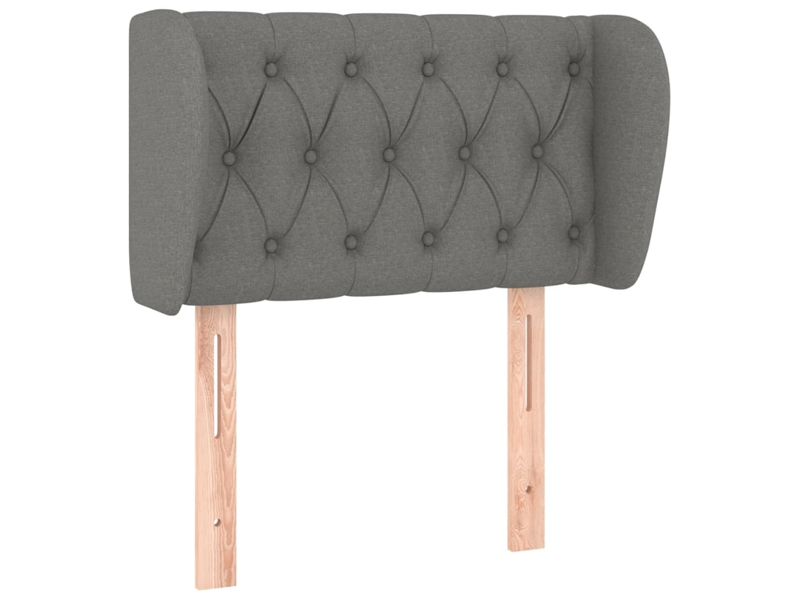 Cabeceira de Cama com Abas Tecido Cinzento Escuro MAISON EXCLUSIVE (83x23x78 cm)
