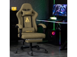 Cadeira Gamer Andyou Series com apoio para os pés, couro PU, verde ESSÊNCIACASA