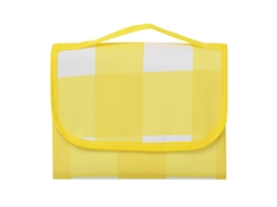 Cobertor de Piquenique Estilo Nórdico Grego Tecido Oxford Dobrável com Alça 150x200cm Amarelo