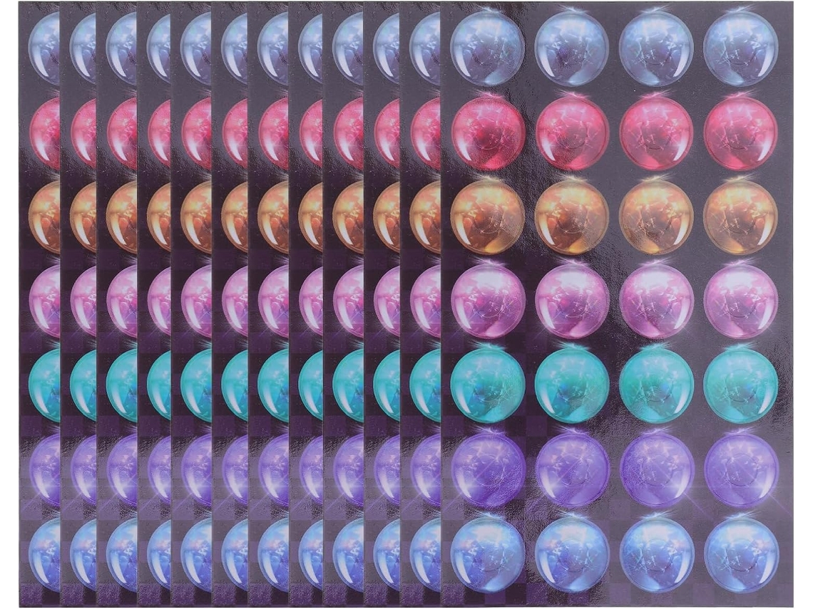 Adesivos autocolantes Homoyoyo para reforço de peles de papel, redondos 68x11, 6mm, cor perolada, 48 unidades (12 folhas)