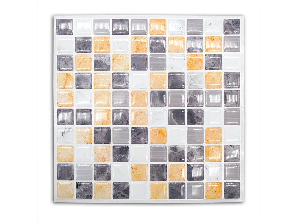5 Adesivos de Telha Mosaico 3d Autoadesivos Pvc À Prova D'água para Cozinha e Casa 20x20cm
