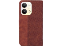 Capa Fólio Quedas Geométrica Multifuncional para Oppo Reno9 Pro HONGWE. Pele Castanho