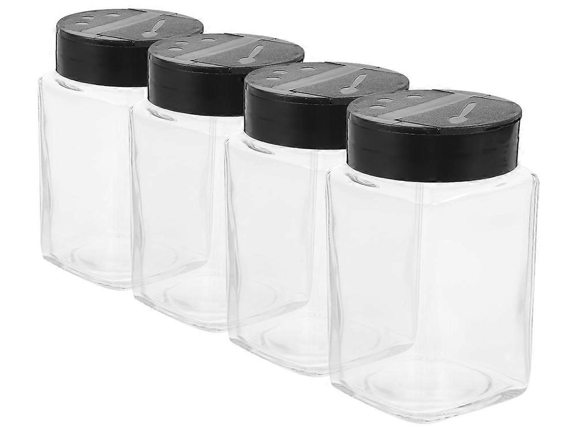 Lurelia Pote para Têmpera, 4 peças, 120 ml, em plástico, vidro, hermético, com tampa, transparente, antiderrapante.