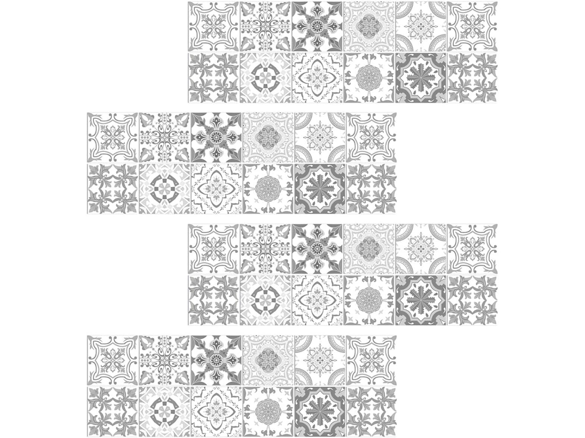 48 Decalques Autoadesivos com Estampa de Azulejos GOKOCO