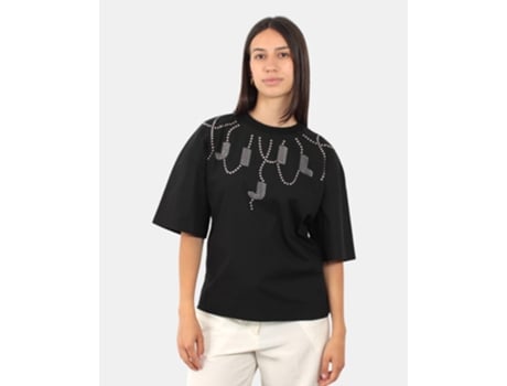 T-shirt De Mulher Jijil Poliéster Preto (40)