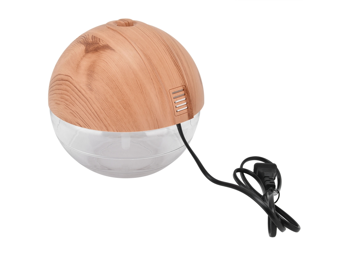 Laxiscreed Umidificador De Aromaterapia 650ml, Design Redondo Com Textura De Madeira, Compatível Com 100v