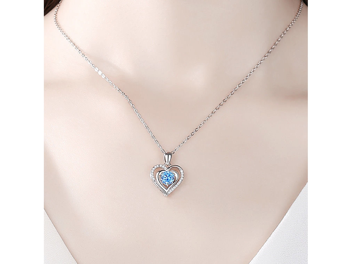 Collar de Coração com Strass Simples e Elegante Presente de Dia Dos Namorados
