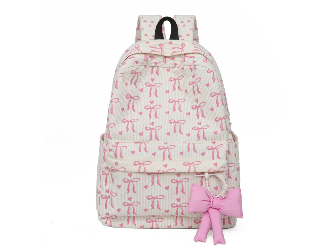 Mochila Escolar Com Laço (branca)