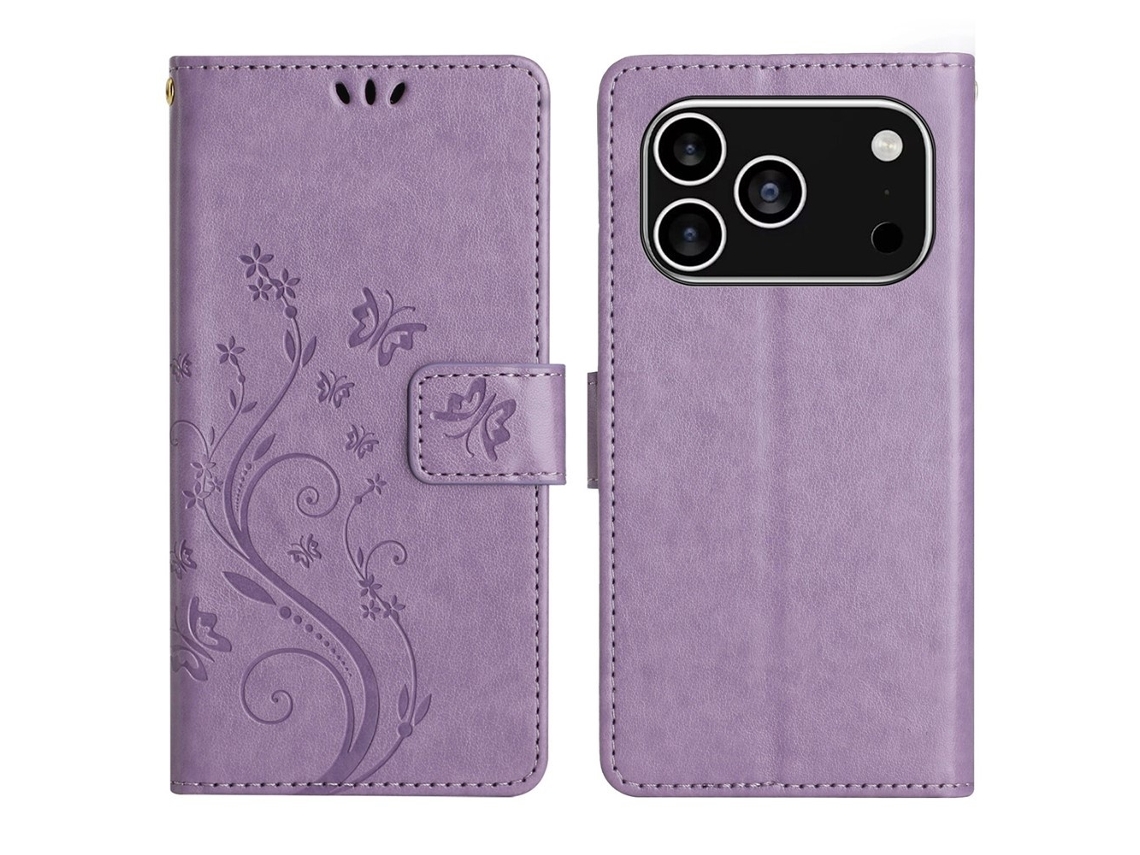 Capa Para Iphone 17 Pro Com Estampa Floral Roxa