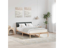 Vidaxl Estrutura Da Cama Castanho E Cinzento-escuro 120 X 190 Cm