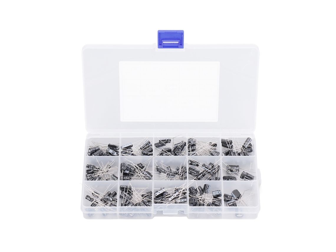 Kit De 215 Peças De Capacitores Eletrolíticos De Alumínio 0.1uf-330uf Para Rádio E Tv