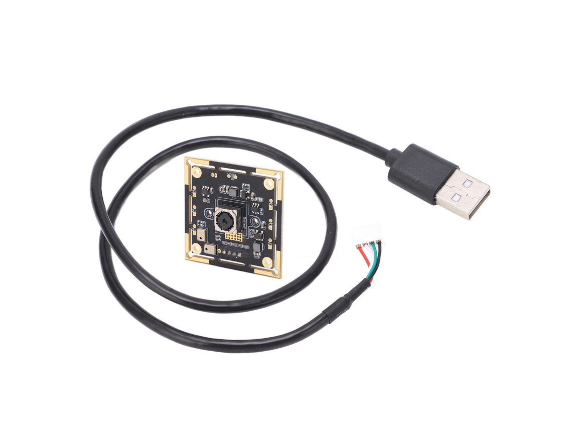 Módulo de câmera de 12 MP sem distorção com microfone integrado e foco automático para uso industrial.