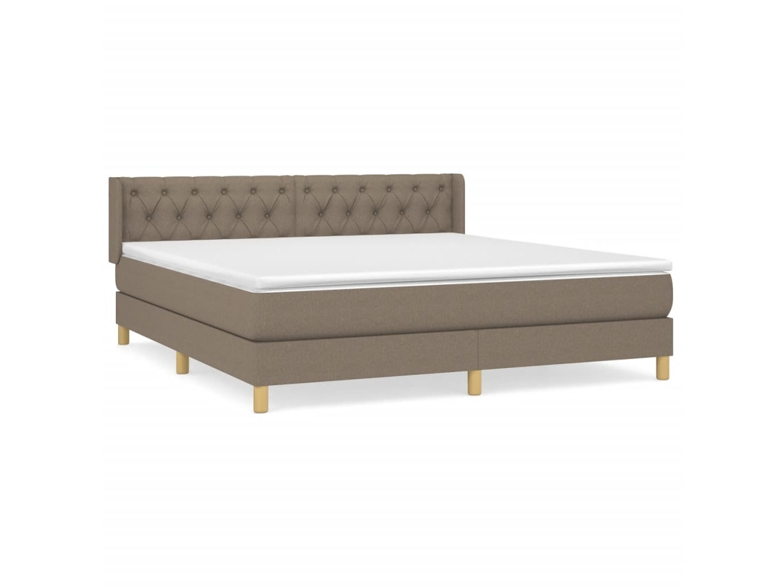 Box Spring Bed, Box Spring Beds Vidaxl Cinzento-acastanhado Tecido (160 X 200 Cm)