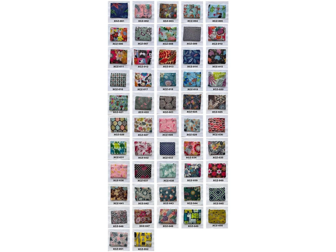 Conjunto de 12 Sacolas de Compras Dobráveis, Reutilizáveis, Estampadas e Laváveis GOKOCO