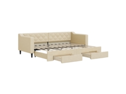 Daybed With Trundle, Daybeds With Trundles Vidaxl Creme Tecido (80 X 200 Cm)