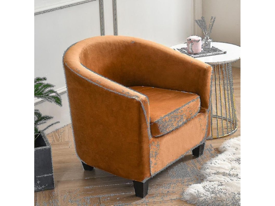 Funda Para Sillón De Sala De Estar Tela Elástica Protectora Antimanchas Y Rasguños Camello