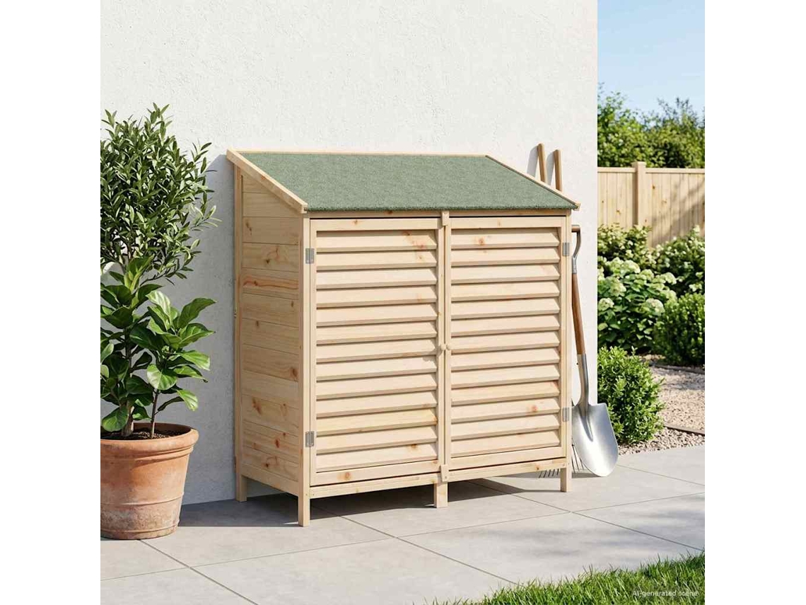 Vidaxl Galpão De Jardim Com Telhado Natural 106 X 56 X 113,5 Cm