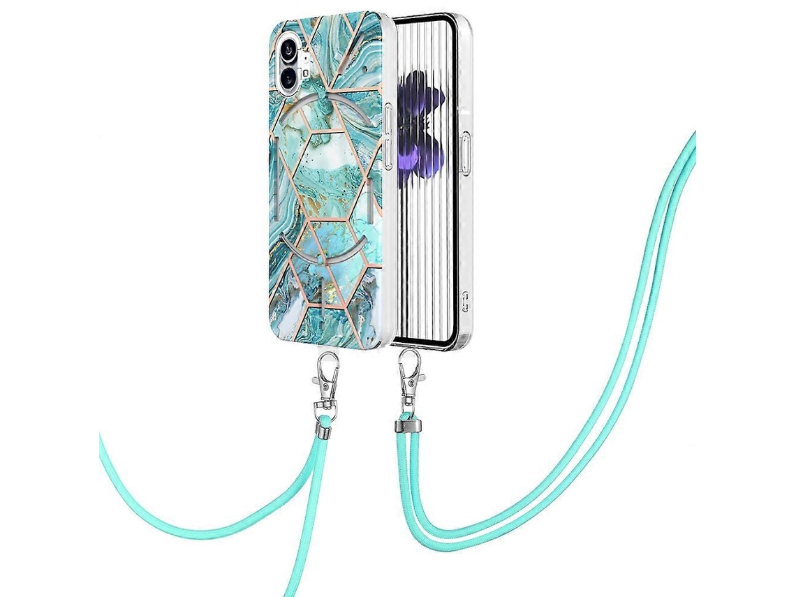 Capa Para Celular For Nothing Phone 1 Com Estampa De Mármore Em Tpu E Cordão.