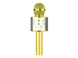 Microfone De Karaokê Sem Fio Bluetooth Dourado