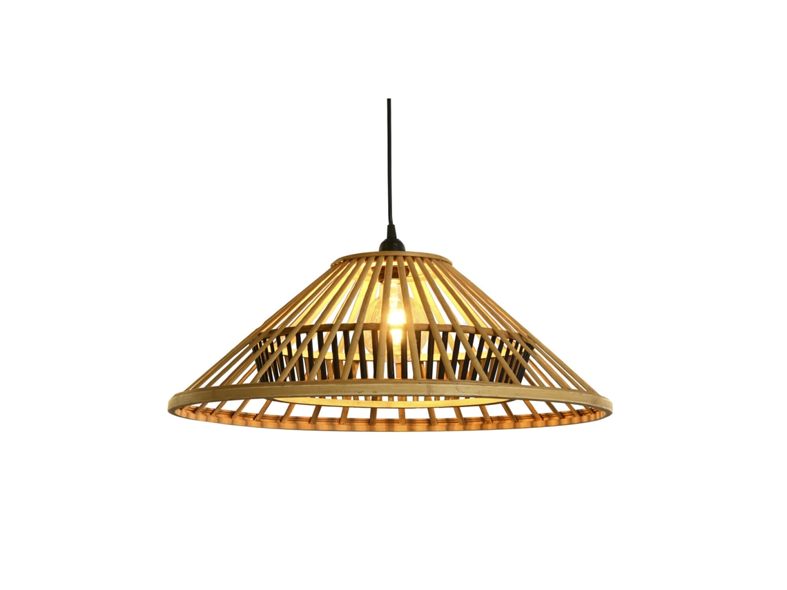 Luminária de Teto em Bambu Marrom Natural, 60x60x26cm ALEXANDRA HOUSE LIVING