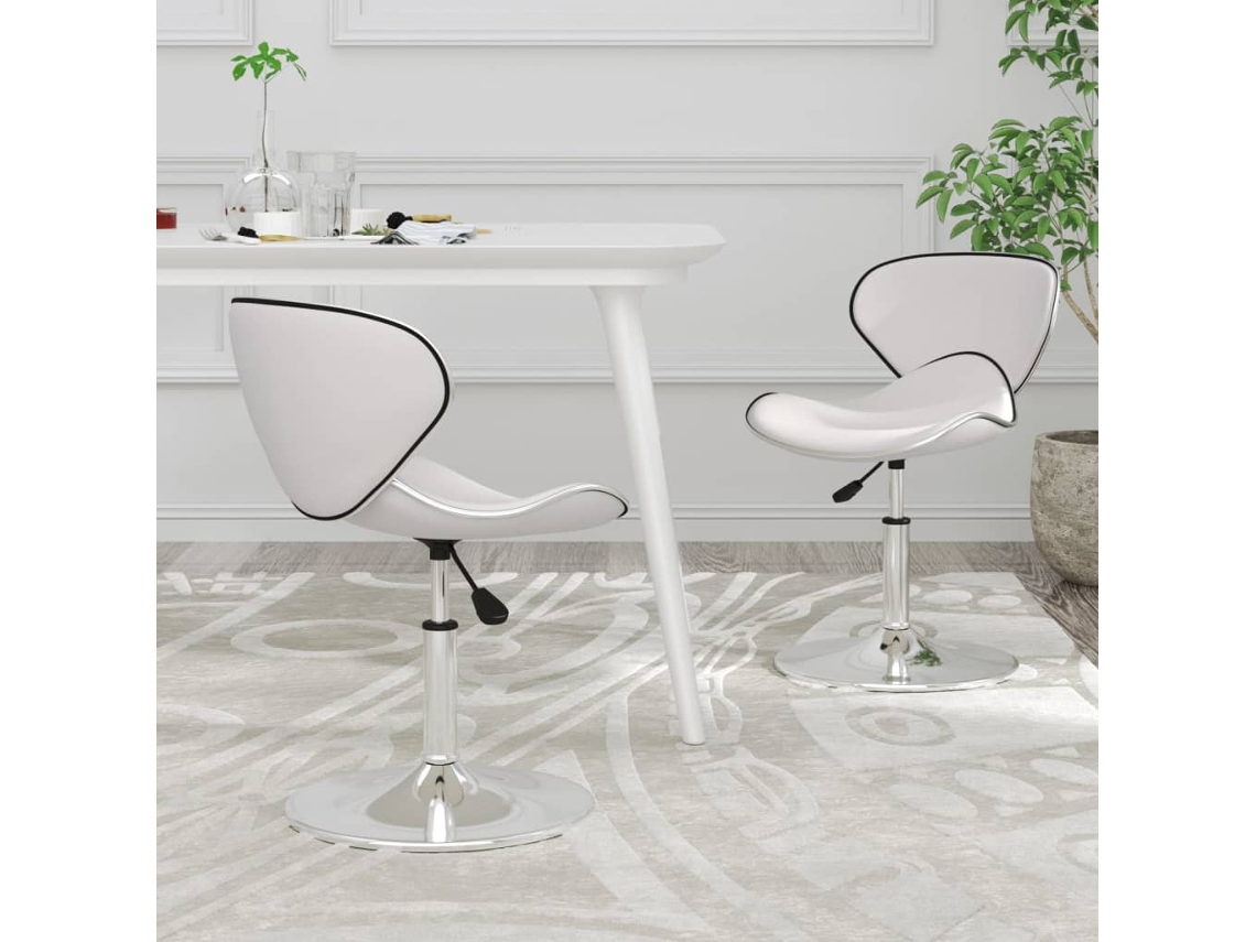 Vidaxl Cadeiras De Jantar 2 Pcs Couro Artificial Branco