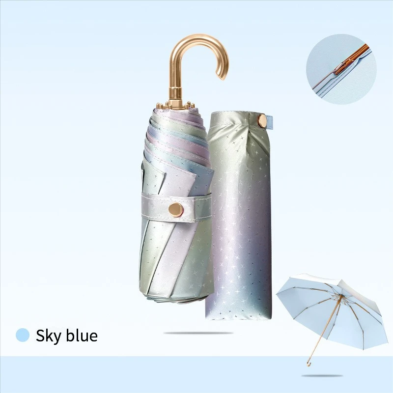 Guarda sol Portátil com Proteção Solar (proteção Solar Dupla Função) MDUG (azul Celeste 8k)
