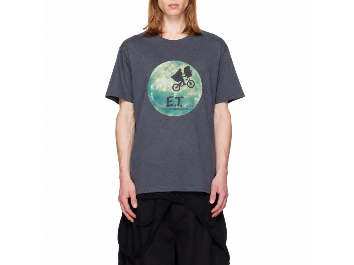 Rockinstone E.t. Bike And Moon Navy Heather T-shirt Size:m