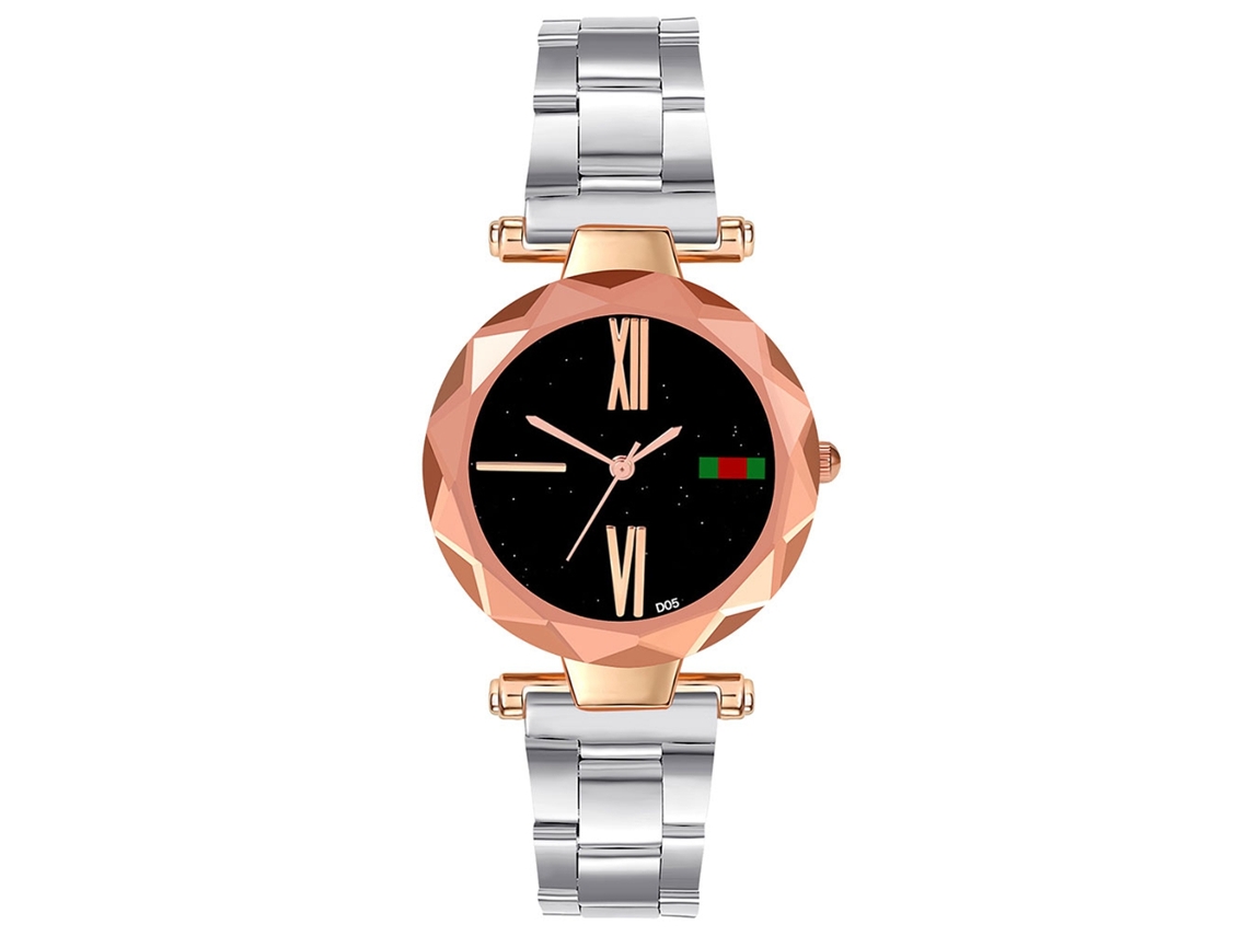 Relógio de Pulso Casual Fashion Unisex com Pulseira de Aço e Movimento de Quartzo Prata
