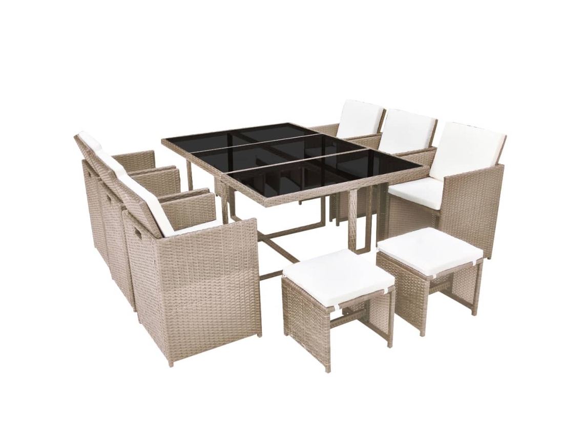 Outdoor Dining Set, Outdoor Dining Sets Vidaxl Bege Rattan / Vime (n/a)